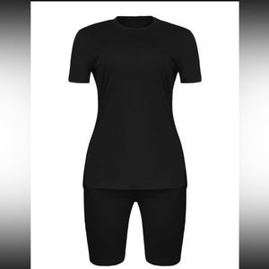 Black two-piece short set
